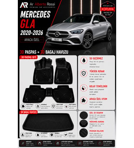 MERCEDES GLA 2020-2026 Araca Özel 3D Paspas + 3D Bagaj Havuzu