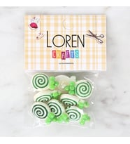 Loren Crafts Yeşil 8'li Düğme - 3024