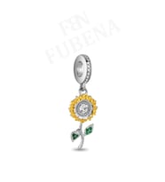 Fubena 925 Ayar Gümüş Ayçiçeği Sallantılı Charm