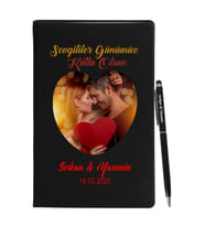 Sevgililer Gününe Özel Siyah Defter Kalem Seti 23