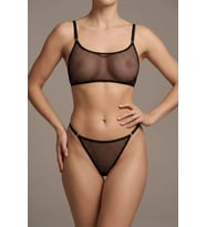 Siyah File Bralet ve Tanga Fantazi İç Giyim Takımı TM1477