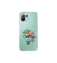 Xiaomi Mi 11 Lite ile Uyumlu Splash Bukalemun Tasarımlı Şeffaf Silikon Kılıf