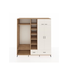 Kronos Dolap 12 Raflı 2 Çekmeceli 2 Askılı 220x59x243 Çam-Aytaşı/Aytaşı