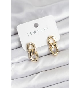 Pirinç Gold Renk Zincir Model Kadın Küpe