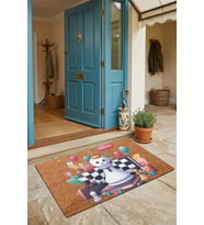 Valerine Life Kapı Önü Paspası 45x70cm Kaymaz Taban Dekoratif iç Dış Mekan Satrançlı Welcome
