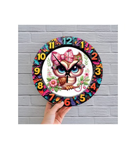 bilge Tasarım 2D GÖRÜNÜMLÜ BASKILI ÇOCUK ODASI Duvar Saati 30 x 30CM (Karışık)
