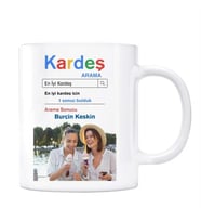 Fotoğraflı Kardeş Google Arama Motoru Kupa Bardak