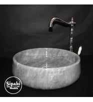 Sipahi Marble Gri Mermer Armut Tasarım Lavabo