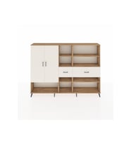 Arges Dolap 10 Raflı 2 Çekmeceli 2 Kapaklı 220x30x163 Çam-Aytaşı