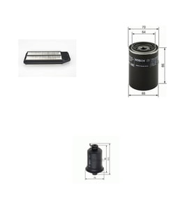 Bosch Filtre Bakım Seti Honda Accord 2.4 2003-2008 190 Beygir Hava + Yağ f. + Yakıt Filtre Bosch