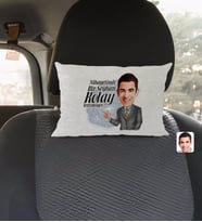 BK Gift Kişiye Özel İsimli Erkek Nihayetinde Karikatürlü Dikdörtgen Araç Koltuk Yastığı-2