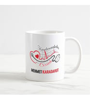 Kardiovaskuler Cerrah Kupa Bardak (1. Tasarım) (Beyaz)