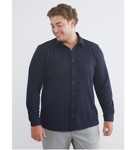LCW Vision Lacivert Büyük Beden Slim Fit Uzun Kollu Erkek Gömlek