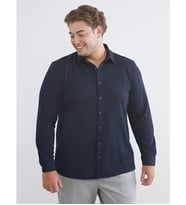 LCW Vision Lacivert Büyük Beden Slim Fit Uzun Kollu Erkek Gömlek