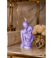 Sevgili Çift Mum - Mumelia Candles Doğal Soya, El Yapımı, Dekoratif - Mor