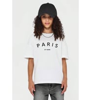 Çocuk Paris Baskılı Pamuklu Tshirt (Beyaz)
