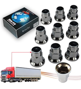 Tır Kamyon İçin 10 Adet Krom Bijon Anahtar Kapağı (32 MM)