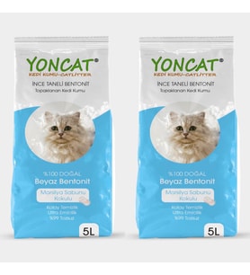 Yoncat Marsilya Sabun Kokulu Bentonit Topaklaşan Kedi Kumu 5Ltx2 Adet
