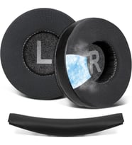 JBL T450BT 460BT Tune 500BT 510BT 520BT 525BT 530BT 560BT 570BT & E40BT & JR Serisi ile Uyumlu Soğutucu Jel Kulaklık Pedi ve Kafa Bandı - İpeksi Kumaş & Hafızalı Sünger Kulaklık Pedi Seti (Siyah)