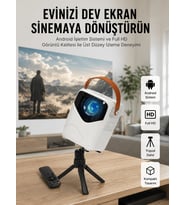 HD Ayaklı Portatif Projeksiyon Cihazı Bluetooth Wifi Akıllı Android İşlemcili