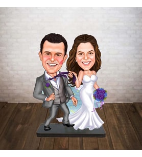 KİŞİYE ÖZEL KARİKATÜR kravat gelin damat BİBLOSU