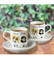 Powerpuff Girls Bubbles&Buttercup Türk Kahvesi Fincanı Seti İkili Kişiye Özel