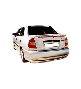 Hyundai Accent Uyumlu Spoiler Bagaj Yüksek (Işıklı) Fiber 2000-2003