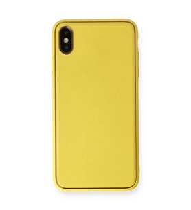 iPhone Xs Max Kılıf Coco Deri Silikon Kapak - Sarı