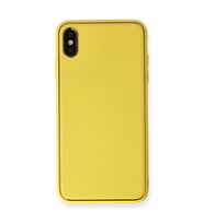 iPhone Xs Max Kılıf Coco Deri Silikon Kapak - Sarı