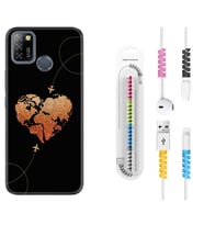 INFINIX Smart 4 5 6 Zero 8 S5 Pro Kılıf Kablo Koruma Spiral Silikon Plane Heart 1721