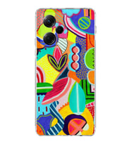 PrintiFy Poco X5 Pro 5G ile Uyumlu Retro Color 6  Kamera Korumalı Şeffaf  Kılıf