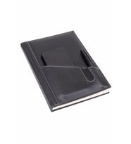 2K 2026 YENİ YIL Deri Defter Günlük Journal Ajanda Tarihli Çizgili Telefon Kılıflı 168 Yaprak Vegan 17x24 cm (Siyah)