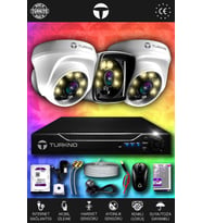 TURKNO 3 Kameralı Karie 2 İç Kamera Set 500 GB HDD Full HD Renkli Gece Görüşlü Güvenlik Kamerası Sistemi