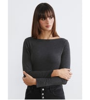 LCW Vision Antrasit Bisiklet Yaka Kadın Body