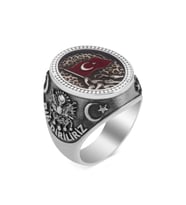 Türk Milleti Figürlü Bir Ölür Bin Diriliriz Yüzüğü