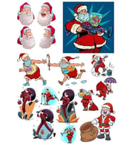 Noel Baba Santa Sticker Set 15 Parça Telefon, Tablet, Defter, Laptop Sticker