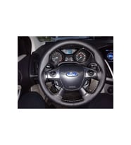 DİKİŞLİ DERİ DİREKSİYON KILIFI SİYAH DAMARLI DERİ GRİ DİKİŞ FORD FOCUS HIZLI KARGO
