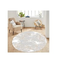Eliana Home Baskılı, Yıkanabilir Kaymaz Taban Yuvarlak Halı LNA7296-SD315 120x120 cm (Krem)
