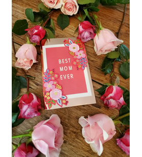 "Best Mom Ever" Temalı Güllü MDF Tablo - Anneler Gününe Özel Dekoratif Duvar Panosu