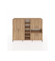 Hyperion Dolap 13 Raflı 6 Kapaklı 220x44x163 Çam-Çam