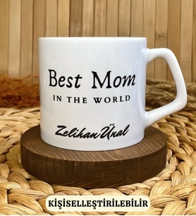 Kişiye Özel İsimli Best Mom Baskılı Lüks Kupa Bardak