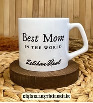 Kişiye Özel İsimli Best Mom Baskılı Lüks Kupa Bardak