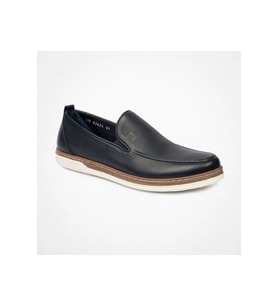 Greyder 62624 Erkek Hakiki Deri Baskılı Lastikli Casual Urban Ayakkabı (Lacivert)