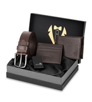 Polo Air Erkek Damat Seti %100 Hakiki Deri Cüzdan Kartlık Kemer Çakmak Kombin Kahverengi Renk C-DM-8002-K (Kahverengi)