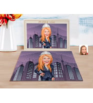 BK Gift Kişiye Özel Kadın Mühendis Karikatürlü 1000 Parça Profesyonel Puzzle-1