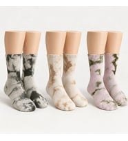 Unisex Batik Desenli Çorap 3'lü Set Pamuklu Uzun Soket Dikişsiz Nefes Alan Günlük Spor Konfor Çorabı — Çok Renkli, 36-40