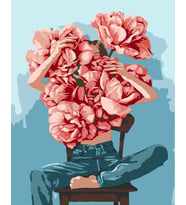 Kollarımdaki Şakayık Sayılarla Boyama Seti 50x65 cm (Tuvale Gerili)