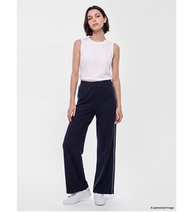 LCW Modest Lacivert Şerit Detaylı Soft Touch Kadın Eşofman Altı