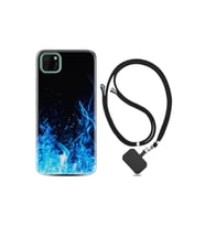 Huawei Y5p Kılıf Silikon Desen Boyun Askılı Blue Fire 1678