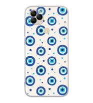 PrintiFy General Mobile GM22 ile Uyumlu Nazar Boncuğu 1 Baskılı Kamera Korumalı Şeffaf Silikon Kılıf